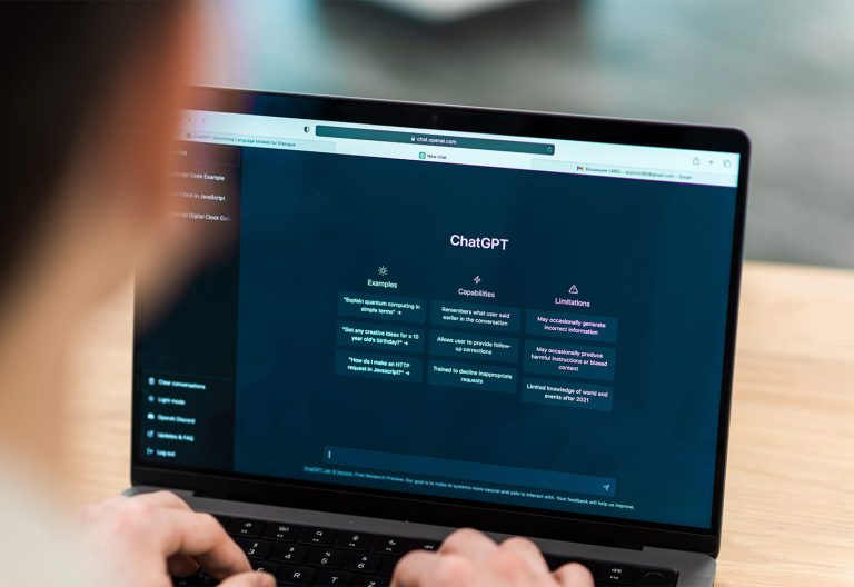 Laptop with an AI chat open