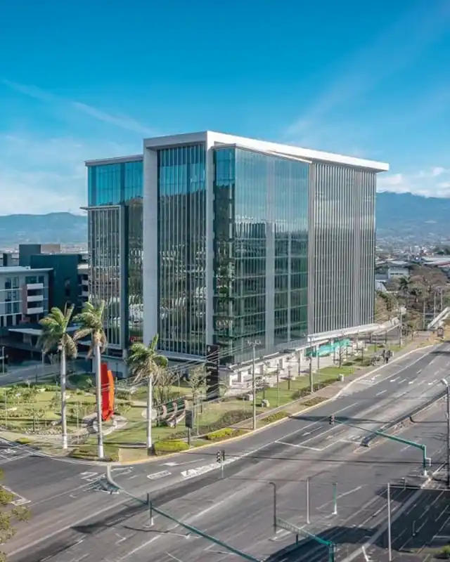 Glass office towers at Escazú Village, Costa Rica